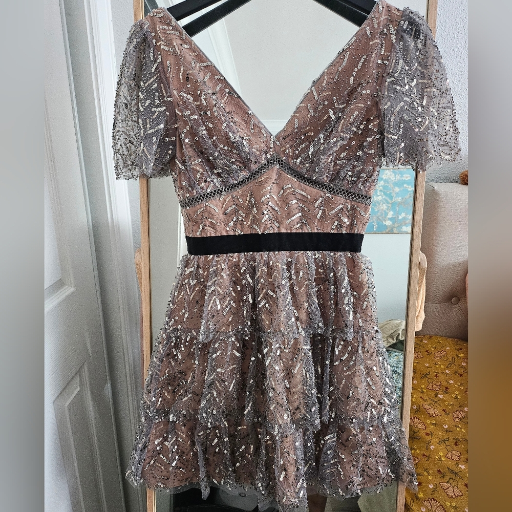 Self-portrait Sequin mini dress
